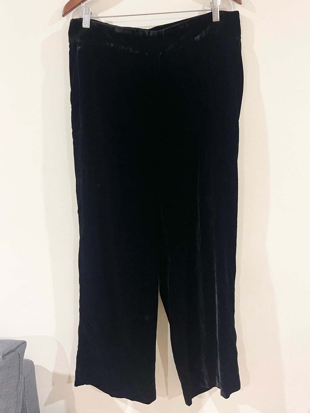 Talbots Black Velvet Wide Leg Pants Women’s size 12